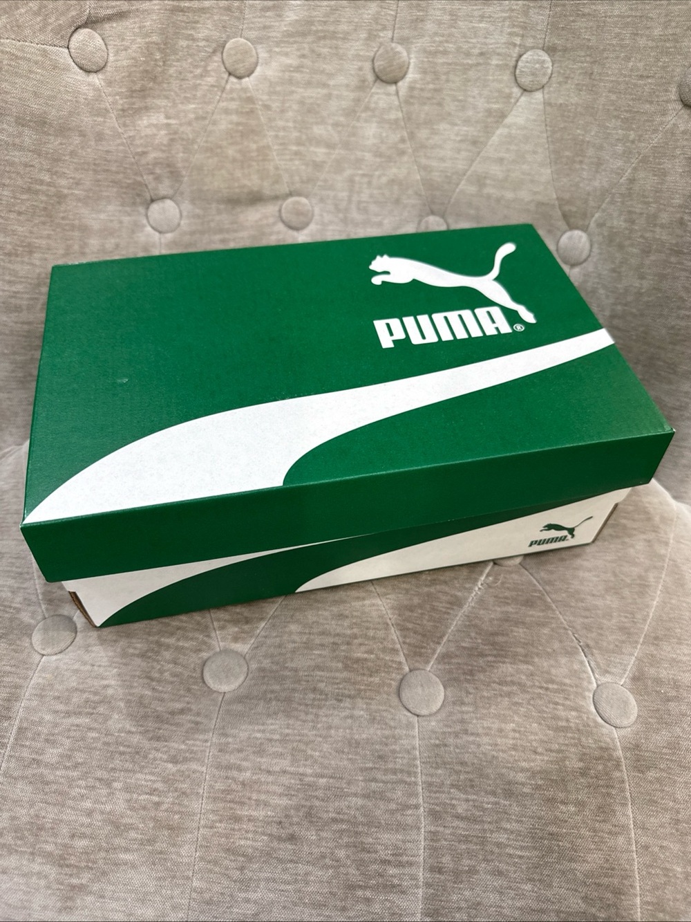 Puma Empty Shoe Replacement Box 12x7.25x4.25” Green White Tissue